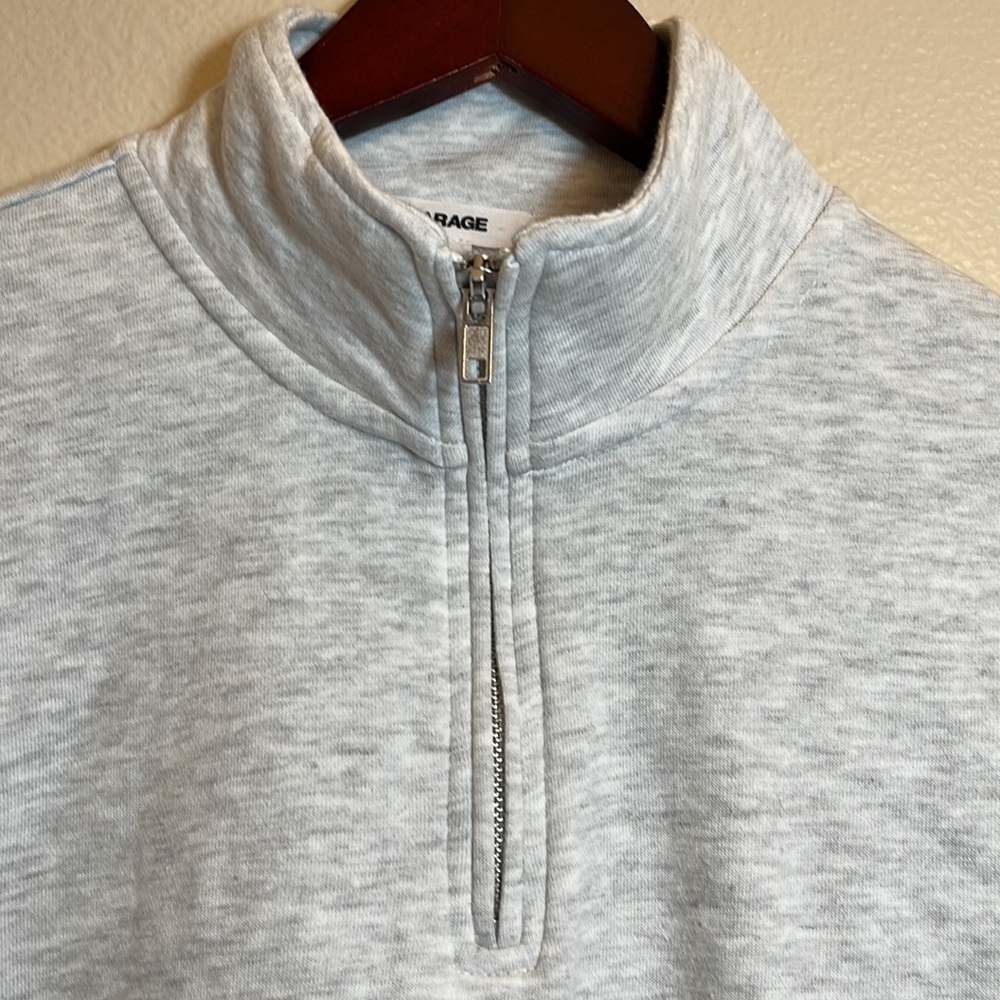 Garage Light Gray Cropped Pullover Sweatshirt - image 4